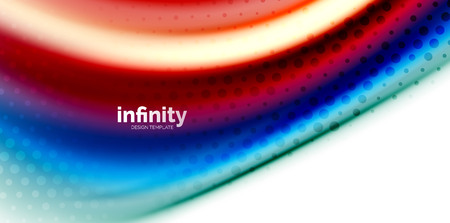 Vector 3d fluid colors wave background, flowing abstract shape with dotted texture, liquid mixed rainbow colorsのイラスト素材