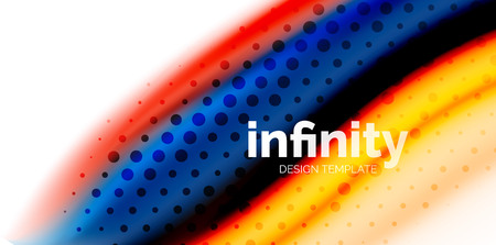 Vector 3d fluid colors wave background, flowing abstract shape with dotted texture, liquid mixed colorsのイラスト素材