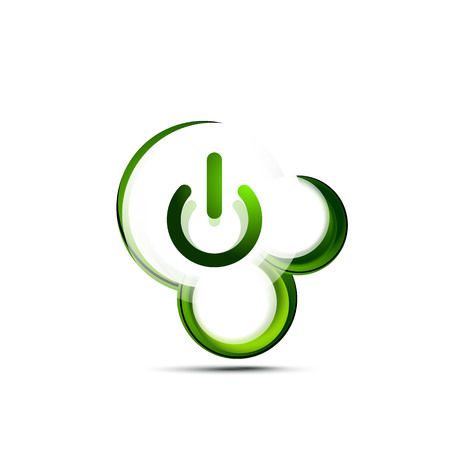 Glass transparent effect power start button, on off icon, vector UI or app symbol designのイラスト素材