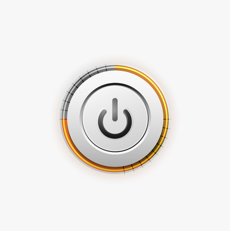 Power button technology, digital art techno concept, on off iconのイラスト素材