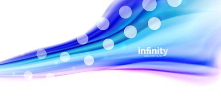 Vector flowing liqiud colors isolated on white, wave abstract backgroundのイラスト素材