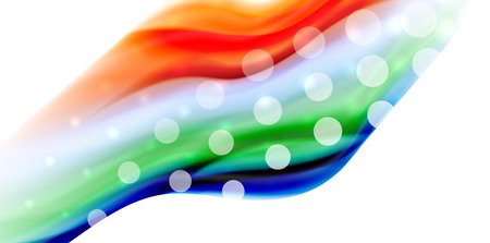 Vector flowing liquid colors isolated on white, wave abstract background templateのイラスト素材