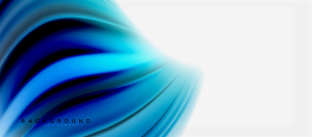 Blurred Fluid Blue Colors Background Abstract Waves Lines Mixing