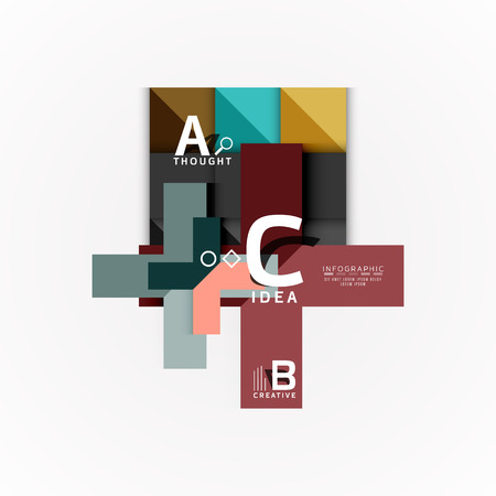 Paper infographic banner template with a b c options, infographics elementsのイラスト素材