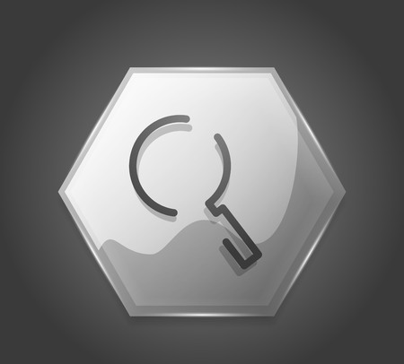 Search magnifier web button, magnify icon. Modern magnifying glass sign, web site design or mobile appのイラスト素材
