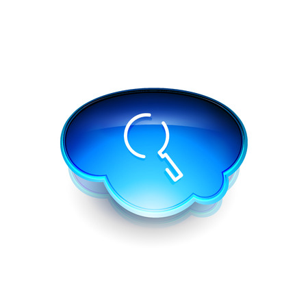 Search magnifier web button, magnify icon. Modern magnifying glass sign, web site design or mobile appのイラスト素材