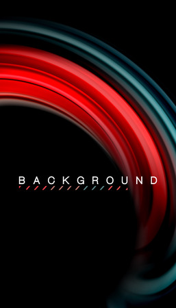 Abstract wave lines fluid rainbow style color stripes on black backgroundのイラスト素材