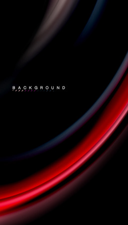 Abstract wave lines fluid rainbow style color stripes on black background. Vector artistic illustration for presentation, app wallpaper, banner or posterのイラスト素材