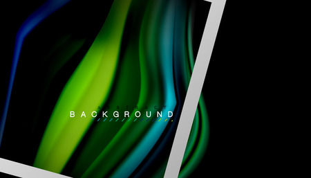 Liquid fluid colors holographic design with metallic style line shapeのイラスト素材