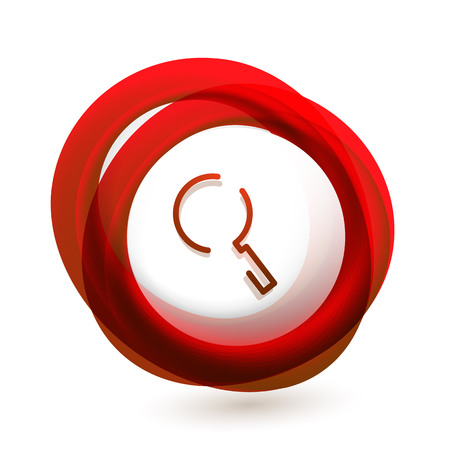 Search magnifier web button, magnify icon. Modern magnifying glass sign, web site design or mobile appのイラスト素材