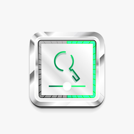 Search magnifier web button, magnify icon. Modern magnifying glass sign, web site design or mobile appのイラスト素材