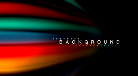 Abstract wave lines fluid rainbow style color stripes on black background. Vector artistic illustration for presentation, app wallpaper, banner or posterのイラスト素材