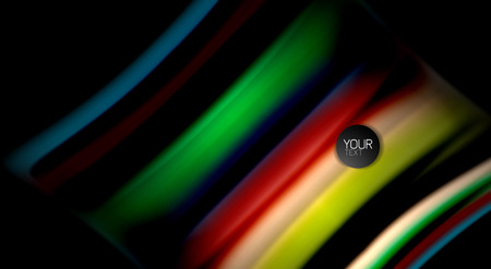 Abstract wave lines fluid rainbow style color stripes on black background. Vector artistic illustration for presentation, app wallpaper, banner or posterのイラスト素材