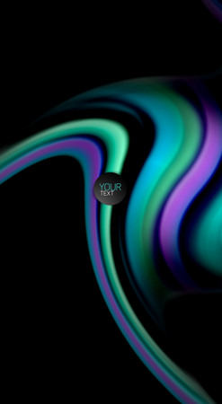 Abstract wave lines fluid rainbow style color stripes on black background. Artistic illustration for presentation, app wallpaper, banner or posterのイラスト素材