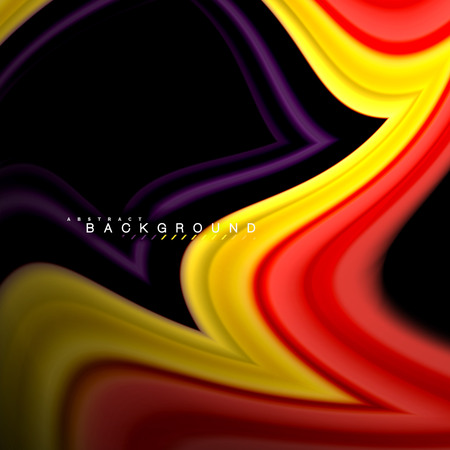 Geometric shapes created with fluid multicolored linesのイラスト素材