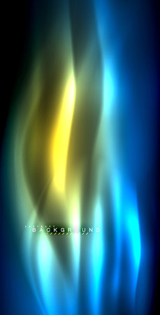 Neon glowing wave, magic energy and light motion backgroundのイラスト素材