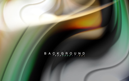 Fluid liquid colors design, colorful marble or plastic wavy texture background, glowing multicolored elements on black, for business or technology presentation or web brochure cover design, wallpaperのイラスト素材