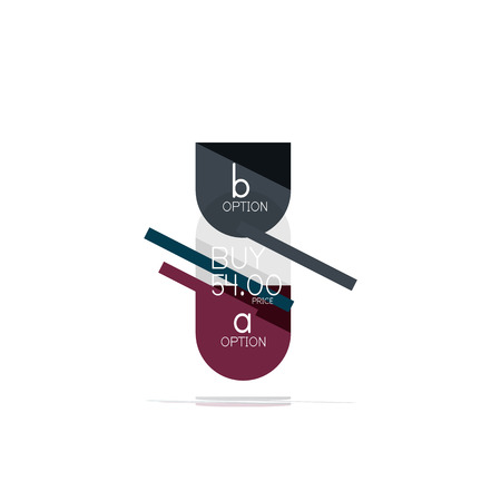 Minimal flat clean abstract option step infographic design element, geometric shapes - round squares, circles and lines layout with sample textのイラスト素材