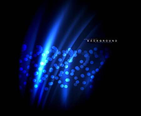 Neon glowing techno lines, hi-tech futuristic abstract background template with square shapesのイラスト素材