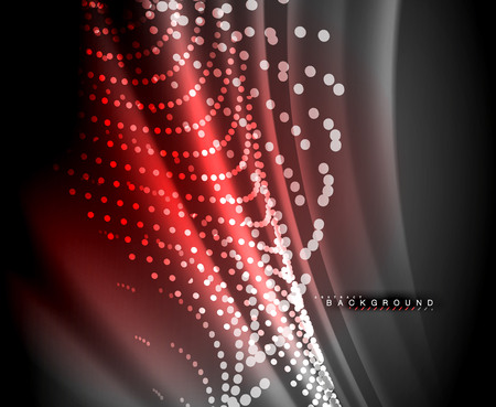 Neon glowing techno lines, hi-tech futuristic abstract background template with square shapesのイラスト素材