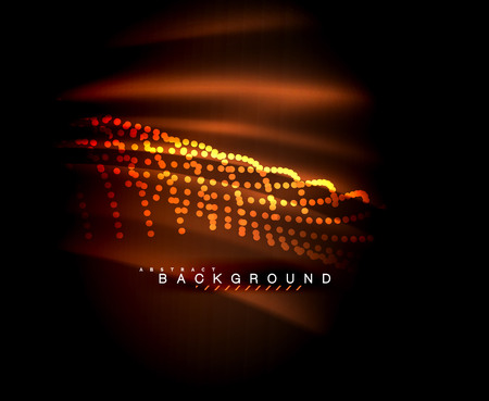 Neon glowing techno lines, hi-tech futuristic abstract background template with square shapes. Vector illustrationのイラスト素材