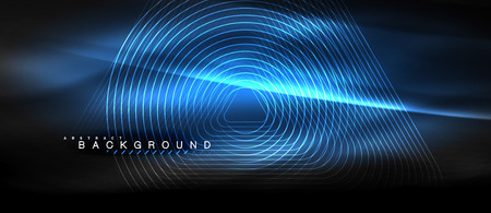 Neon glowing lines, magic energy space light concept, abstract background wallpaper designのイラスト素材