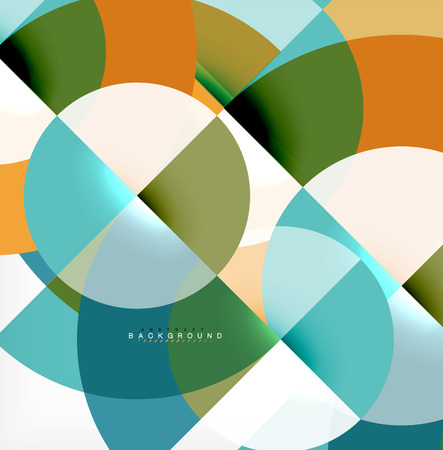 Minimal circle abstract background design, multicolored template for business or technology presentation or web brochure cover layout, wallpaper. Vector illustrationのイラスト素材