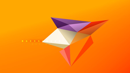 Abstract background - geometric origami style shape composition, triangular low poly design concept. Colorful trendy minimalistic vector illustrationのイラスト素材
