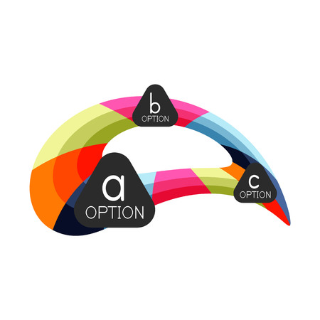 Abstract colorful geometric option infographics design template with sample abc options. Abstract background for business presentation or information banner. Vector illustrationのイラスト素材