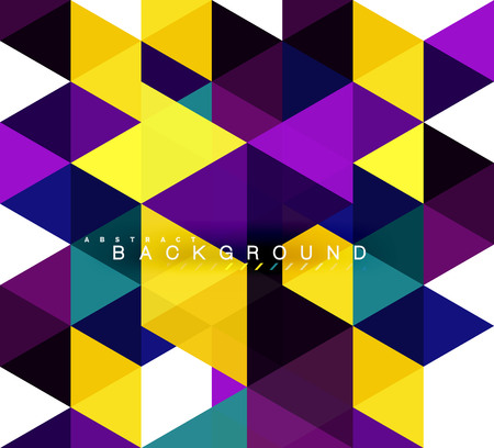 Multicolored triangles abstract background, mosaic tiles concept, vector illustration