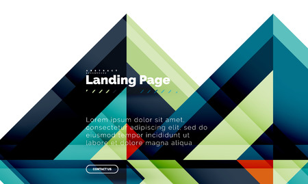 Square shape geometric abstract background, landing page web design template