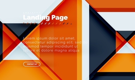 Square shape geometric abstract background, landing page web design template. Vector illustrationのイラスト素材