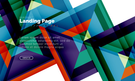 Square shape geometric abstract background, landing page web design templateの写真素材