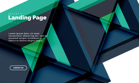 Square shape geometric abstract background, landing page web design template. Vector illustrationのイラスト素材