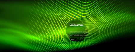 Neon glowing techno hexagon shape lines, hi-tech futuristic abstract background, landing page template. Vector illustrationのイラスト素材