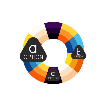 Abstract colorful geometric option infographics design template with sample abc options. Abstract background for business presentation or information banner. Vector illustrationのイラスト素材