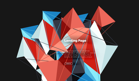Vector 3d triangle abstract background, polygonal geometric design