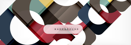 Colorful squares composition abstract banner. Vector illustration for business brochure or flyer,...