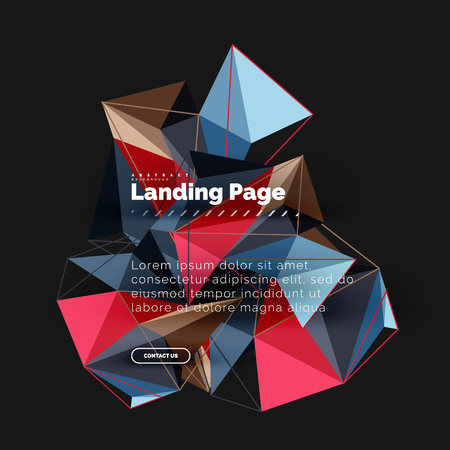 Vector 3d triangle abstract background, polygonal geometric modern designのイラスト素材