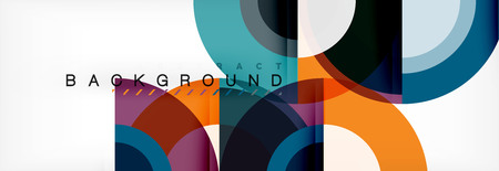 Vector circular geometric abstract background, template design