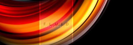 Fluid colors abstract background colorful poster, twisted liquid design on black, colorful marble or plastic wave texture backdrop, multicolored template for business or technology presentation or web brochure cover layout, vector wallpaperのイラスト素材