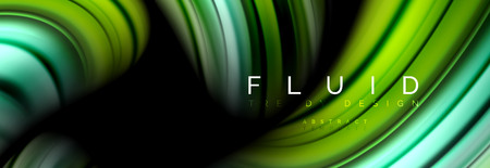 Wave fluid flowing colors motion effect, holographic abstract background. Vector modern illustrationのイラスト素材