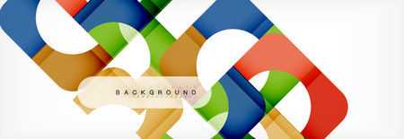 Colorful squares composition abstract banner. Vector illustration for business brochure or flyer, presentation and web design layoutのイラスト素材