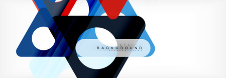 Geometric background, circles and triangles shapes banner. Illustration for business brochure or...