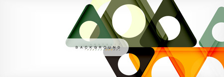 Geometric background, circles and triangles shapes banner. Vector illustration for business brochure or flyer, presentation and web design layoutのイラスト素材