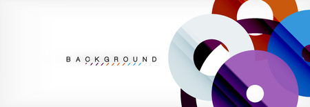 Colorful rings on grey background, modern geometric pattern design. Business or technology presentation design template, brochure or flyer pattern, or geometric web bannerのイラスト素材