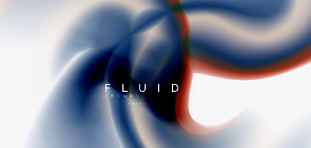 Color flowing wave, trendy liquid design template. For presentation, internet poster or web brochure cover, wallpaper. Vector illustrationのイラスト素材