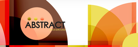 Abstract background - multicolored circles, trendy minimal geometric design, vector illustrationのイラスト素材