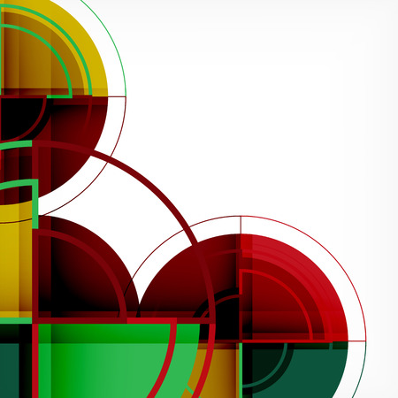 Creative circles geometric abstract background with 3d effect, vector trendy templateのイラスト素材