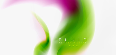 Color flowing wave, trendy liquid design template. For presentation, internet poster or web brochure cover, wallpaper. Vector illustrationのイラスト素材